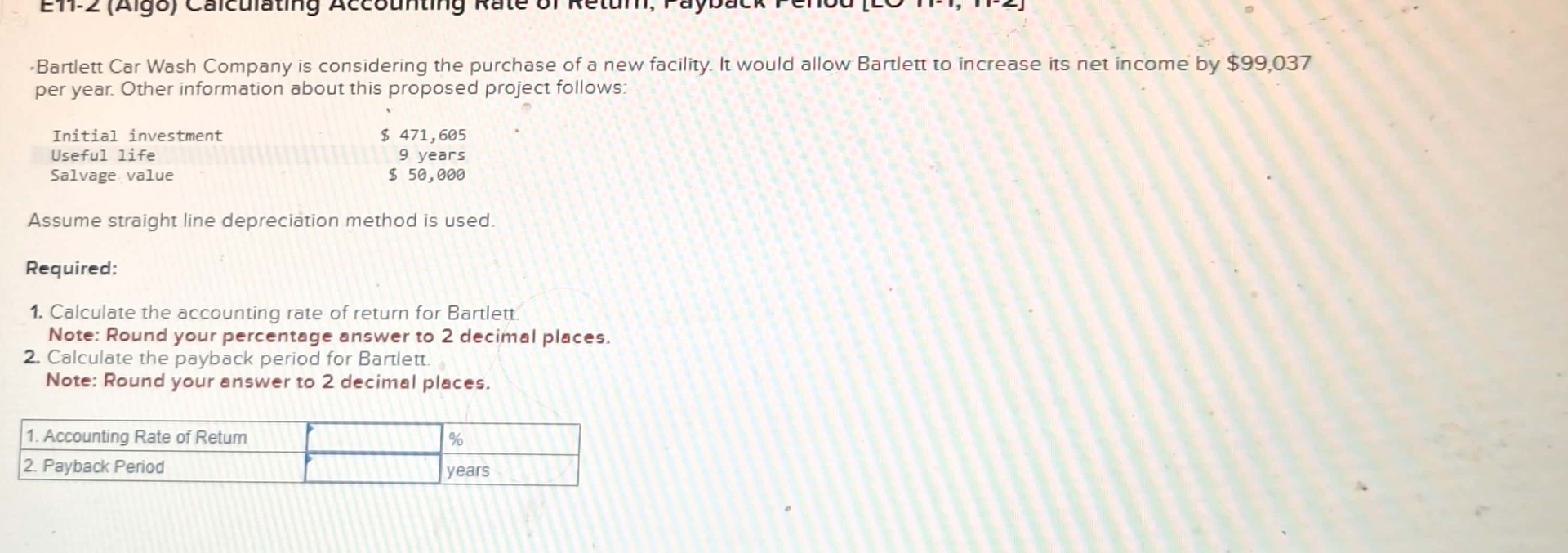 Solved Bartlett Car Wash Company is considering the