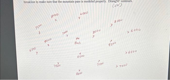 Solved breakline to make sure that the mountain pass is | Chegg.com