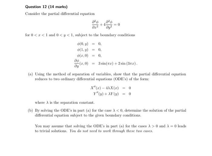 Solved Question 12 (14 marks) Consider the partial | Chegg.com