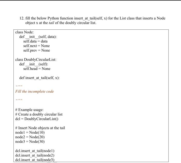 Solved 12. fill the below Python function | Chegg.com