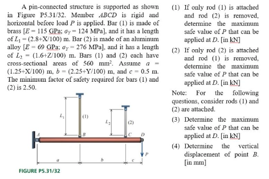 Solved A pin-connected structure is supported as shown in | Chegg.com