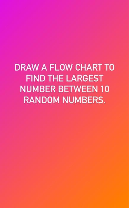 Solved DRAW A FLOW CHART TO FIND THE LARGEST NUMBER BETWEEN | Chegg.com