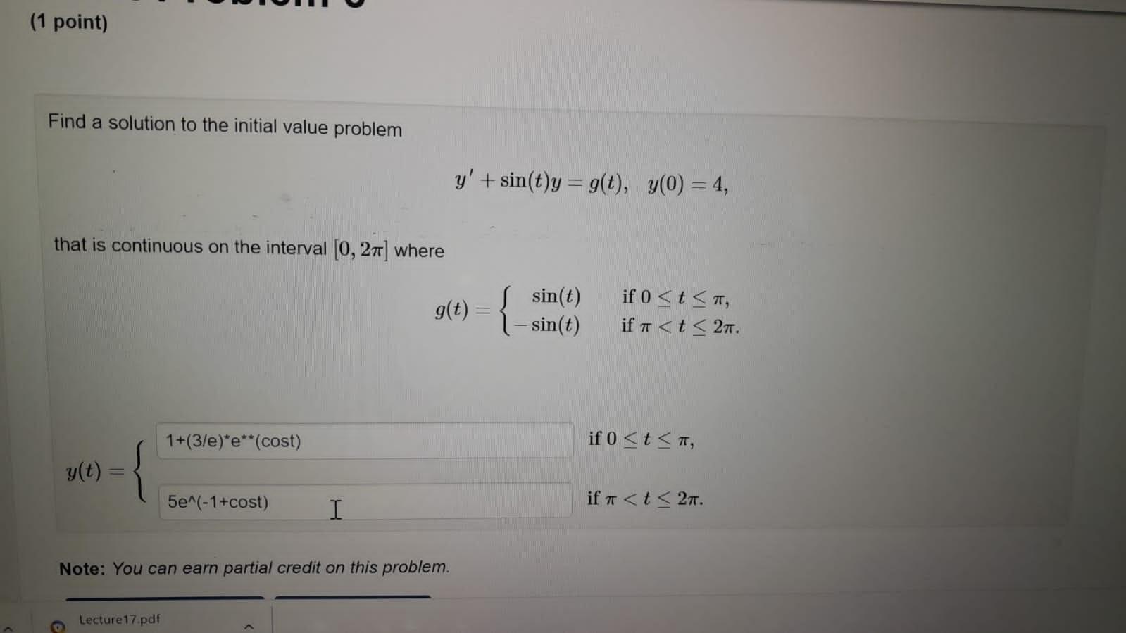 Solved Find a solution to the initial value problem | Chegg.com
