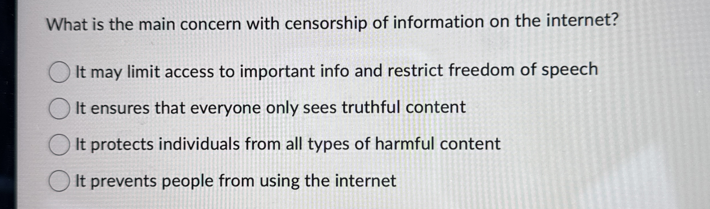 Solved What is the main concern with censorship of | Chegg.com