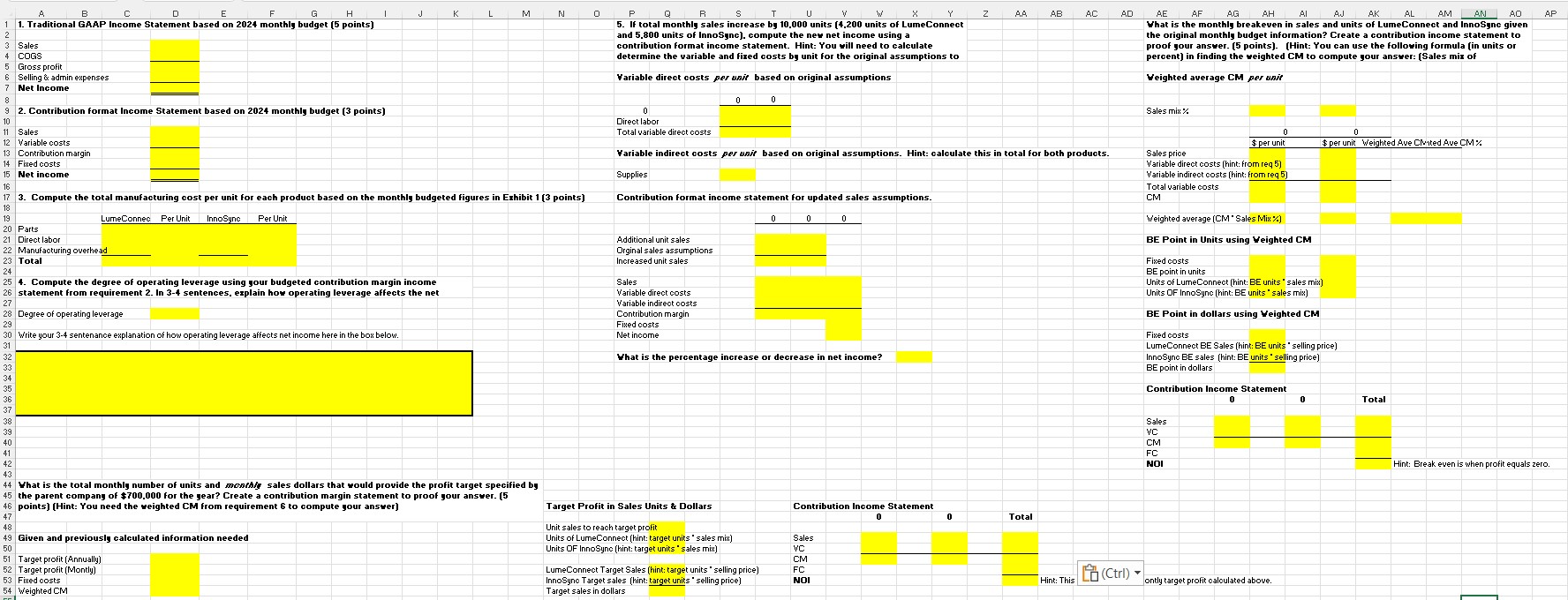 Solved Please complete requirements 1-7 using the following | Chegg.com