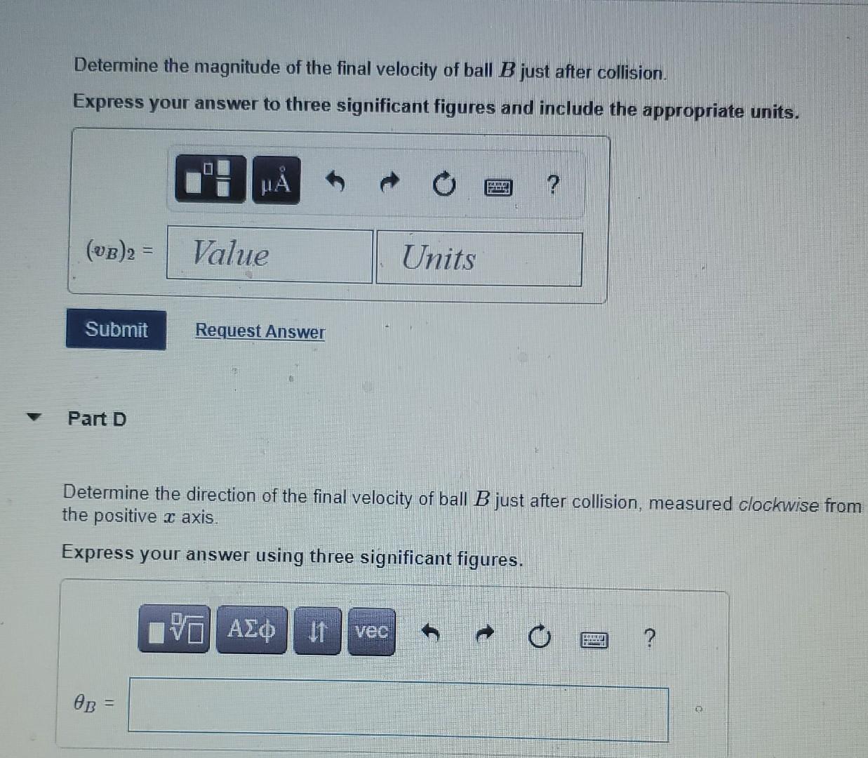 Solved Two Smooth Billiard Balls A And B Have An Equal Mass | Chegg.com