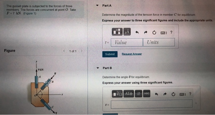 Solved Part A The Gusset Plate Is Subjected To The Forces Of | Chegg.com