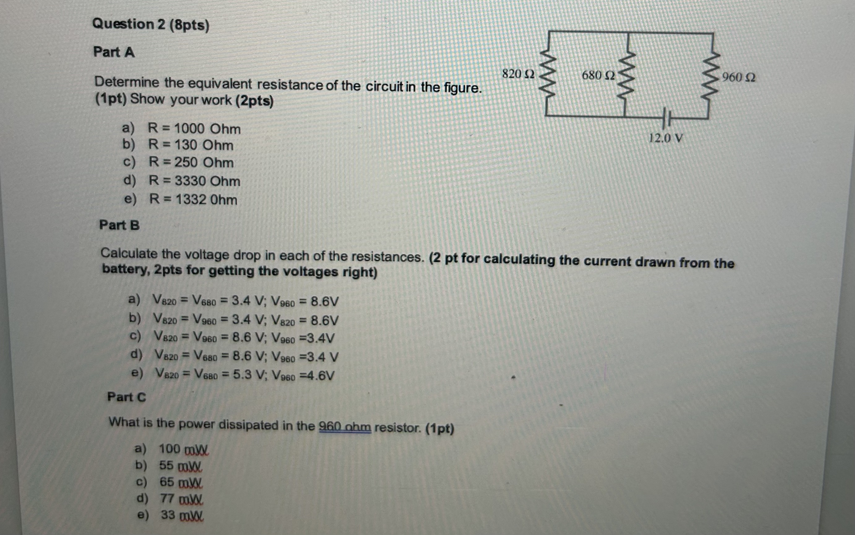 [Solved] Electric current, circuits and Kirchhoffs laws Qu