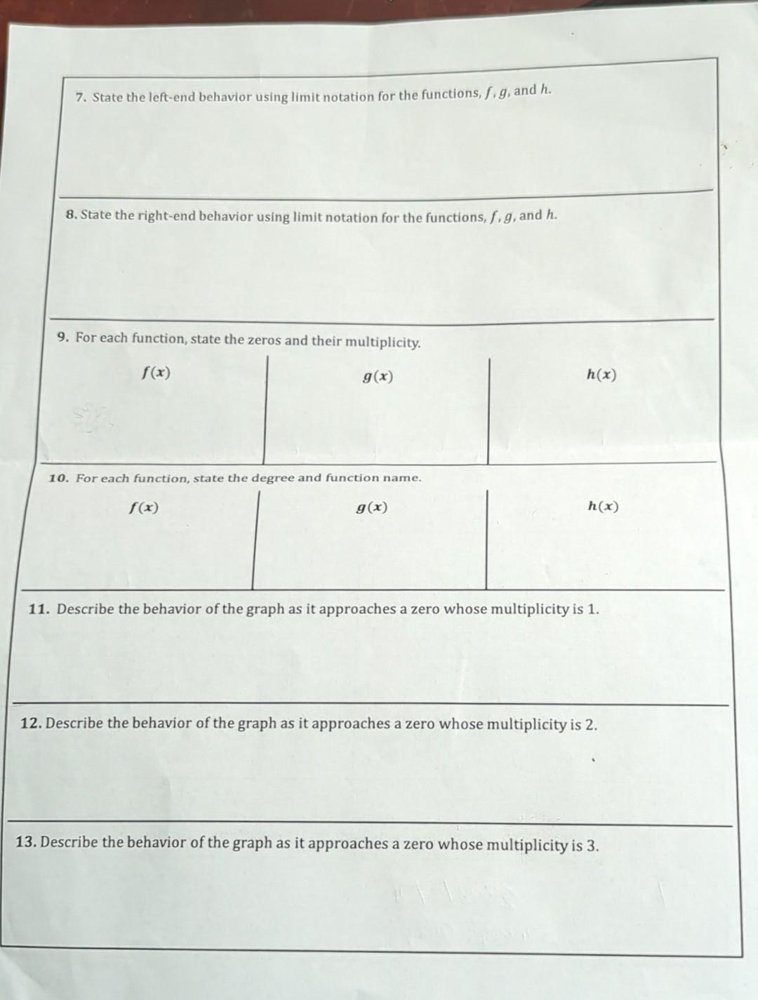 Solved Problems 7-13, For each of the functions graphed | Chegg.com