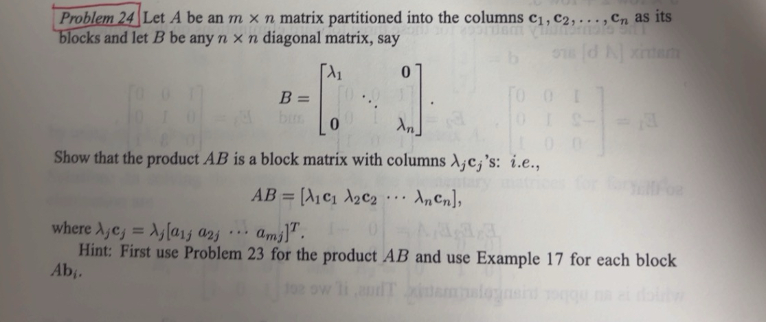 Solved Problem 24 ﻿Let A ﻿be an m×n ﻿matrix partitioned into | Chegg.com