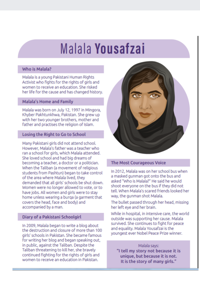 malala yousafzai diary in english