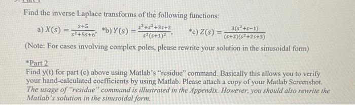 Solved Please Solve For B And C In Part 1 For 3 And For Part | Chegg.com