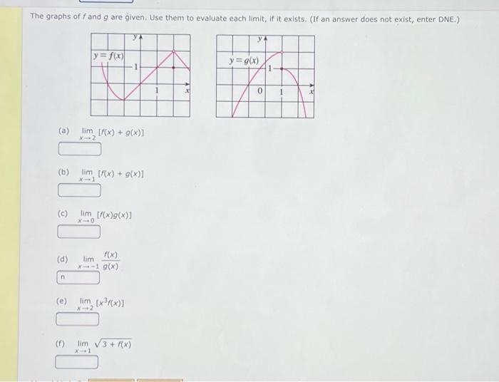 Solved The graphs of f and g are given. Use them to evaluate | Chegg.com