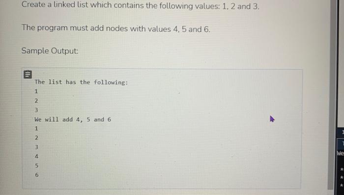 Solved Create a linked list which contains the following | Chegg.com