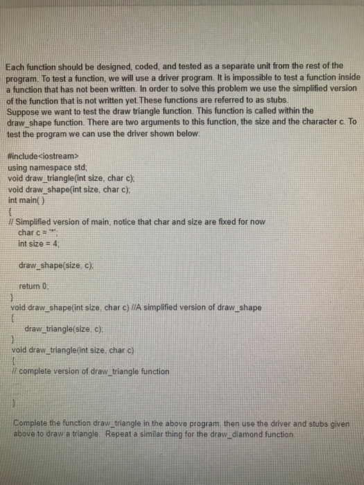 Solved How do I complete the draw_triangle function? How do | Chegg.com