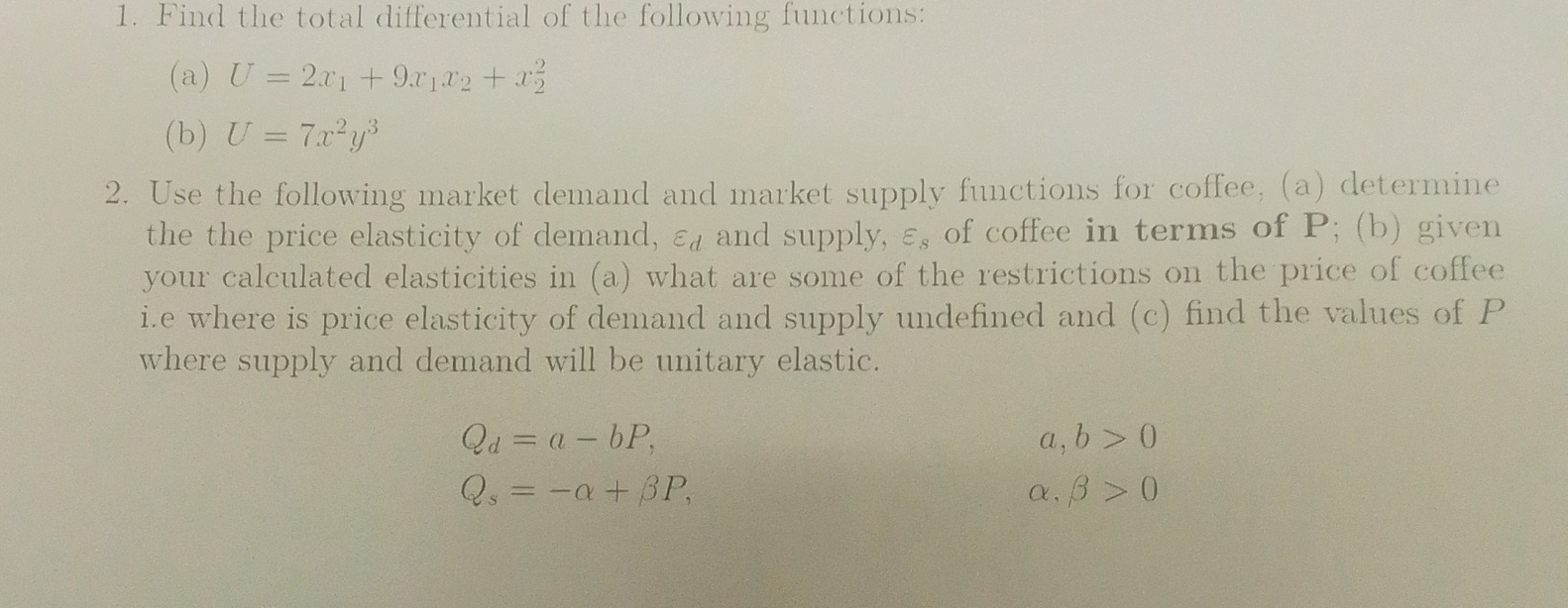 Solved Find the total differential of the following | Chegg.com