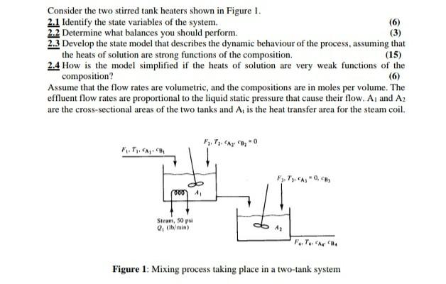 Solved Consider the two stirred tank heaters shown in Figure | Chegg.com