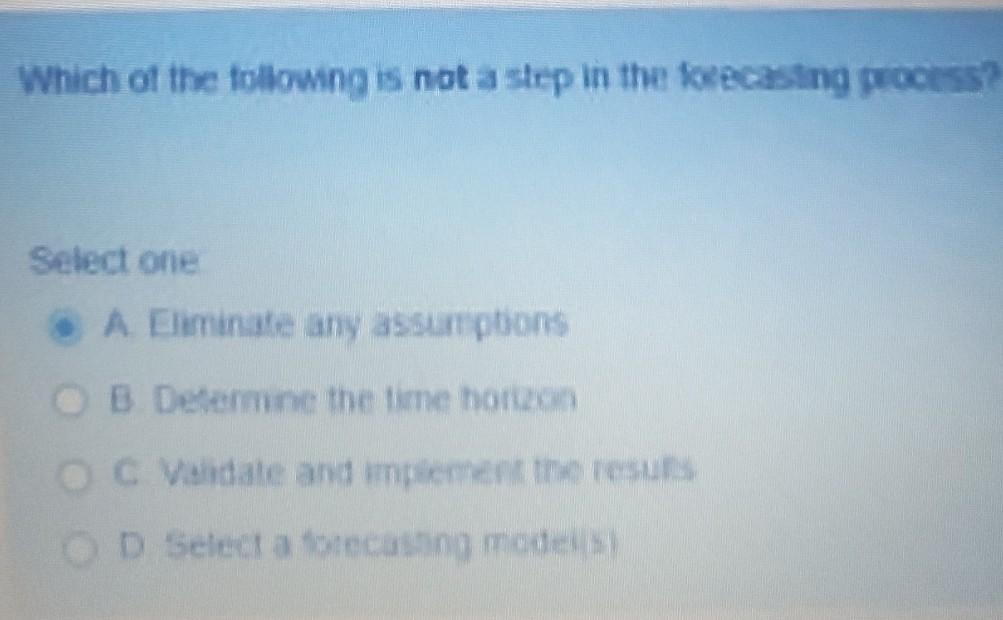 Solved Which of the following is not a step in the | Chegg.com