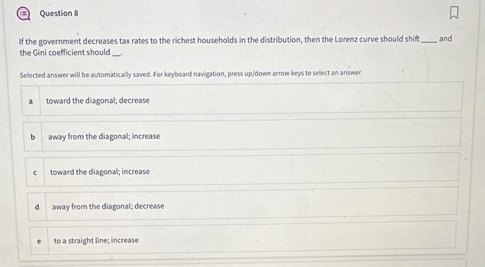 Solved If the government decreases tax rates to the richest | Chegg.com