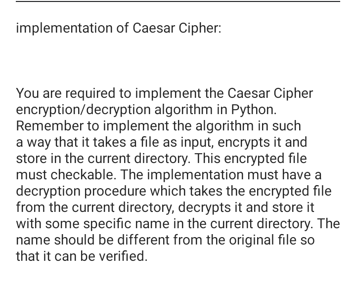 Solved implementation of Caesar Cipher: You are required to | Chegg.com