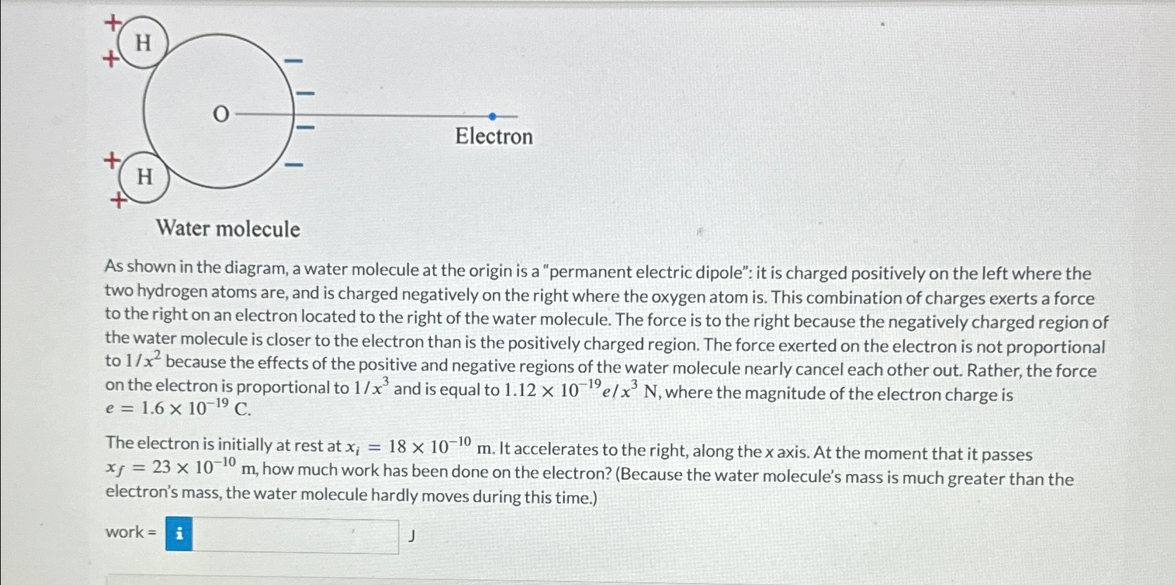 Solved Water moleculeAs shown in the diagram, a water | Chegg.com