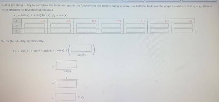 Solved Use a graphing utility to complete the table and | Chegg.com