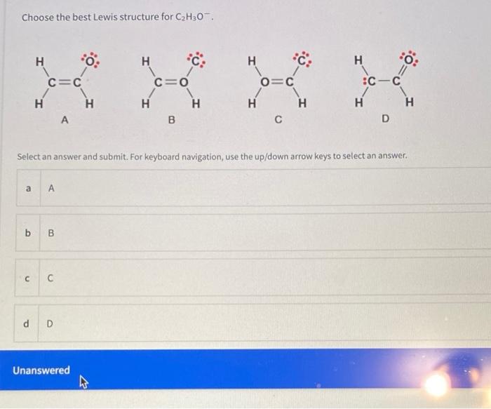 Solved Choose the best Lewis structure from those presented | Chegg.com