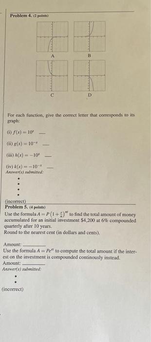Solved Problem 2. 3 points) Match the functions with their | Chegg.com