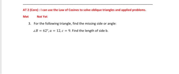 how to find missing side of triangle with one length and angle