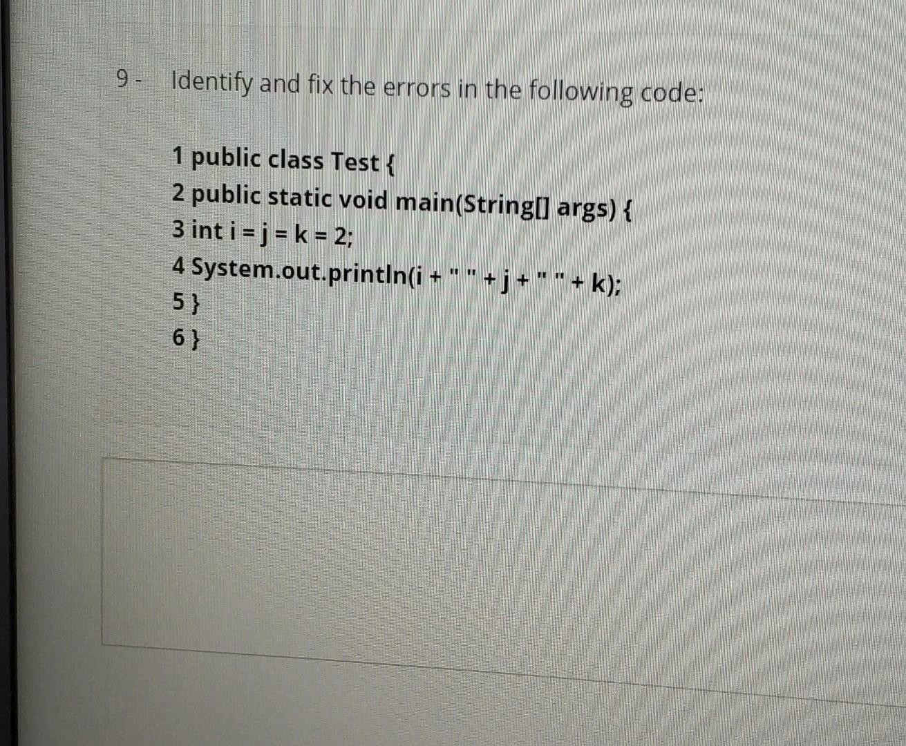 Solved Identify and fix the errors in the following code: 1 | Chegg.com