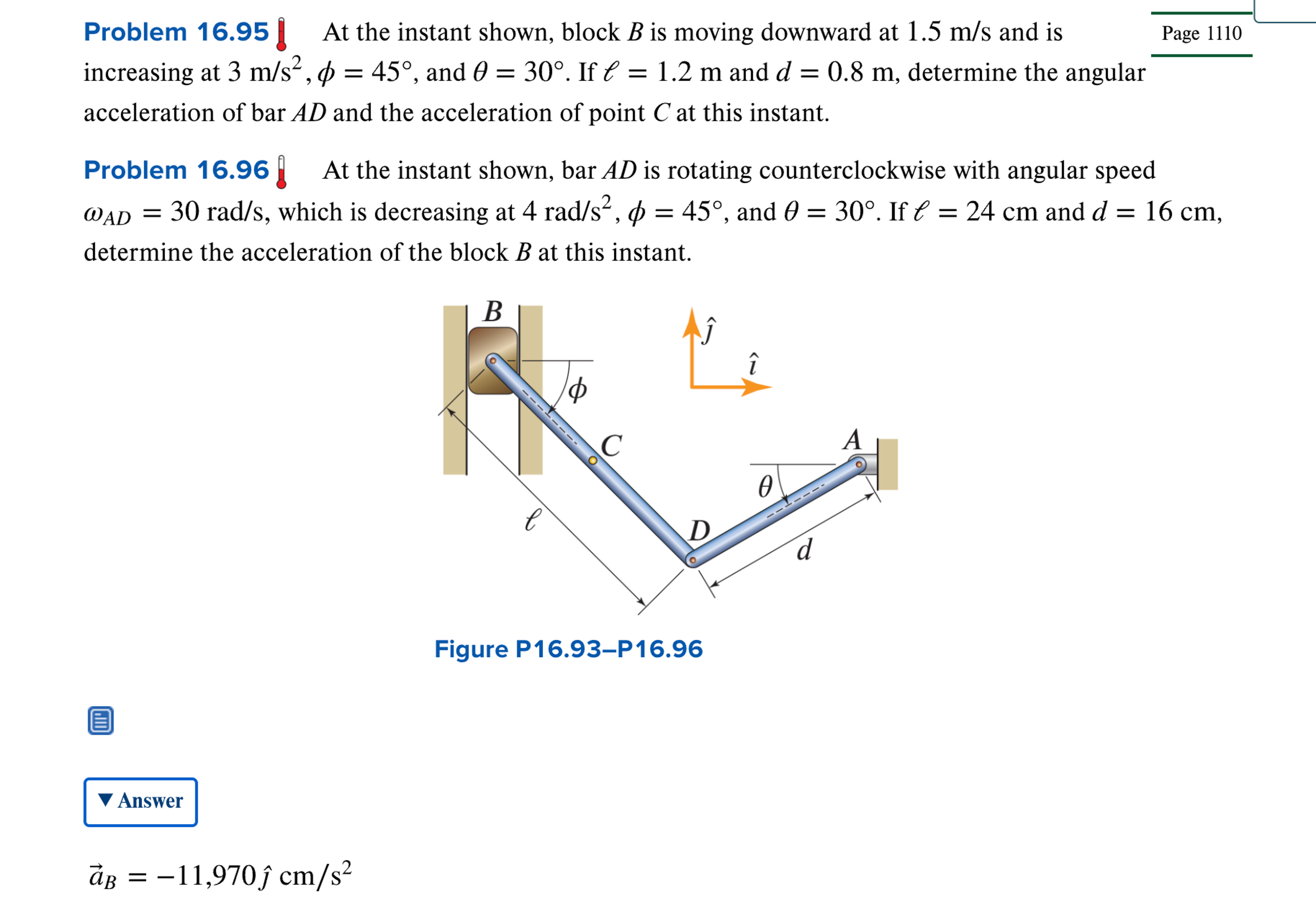 Solved Problem 16.95 ﻿At The Instant Shown, Block B ﻿is | Chegg.com