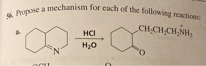 Solved 56. Propose a mechanism for each of the following | Chegg.com