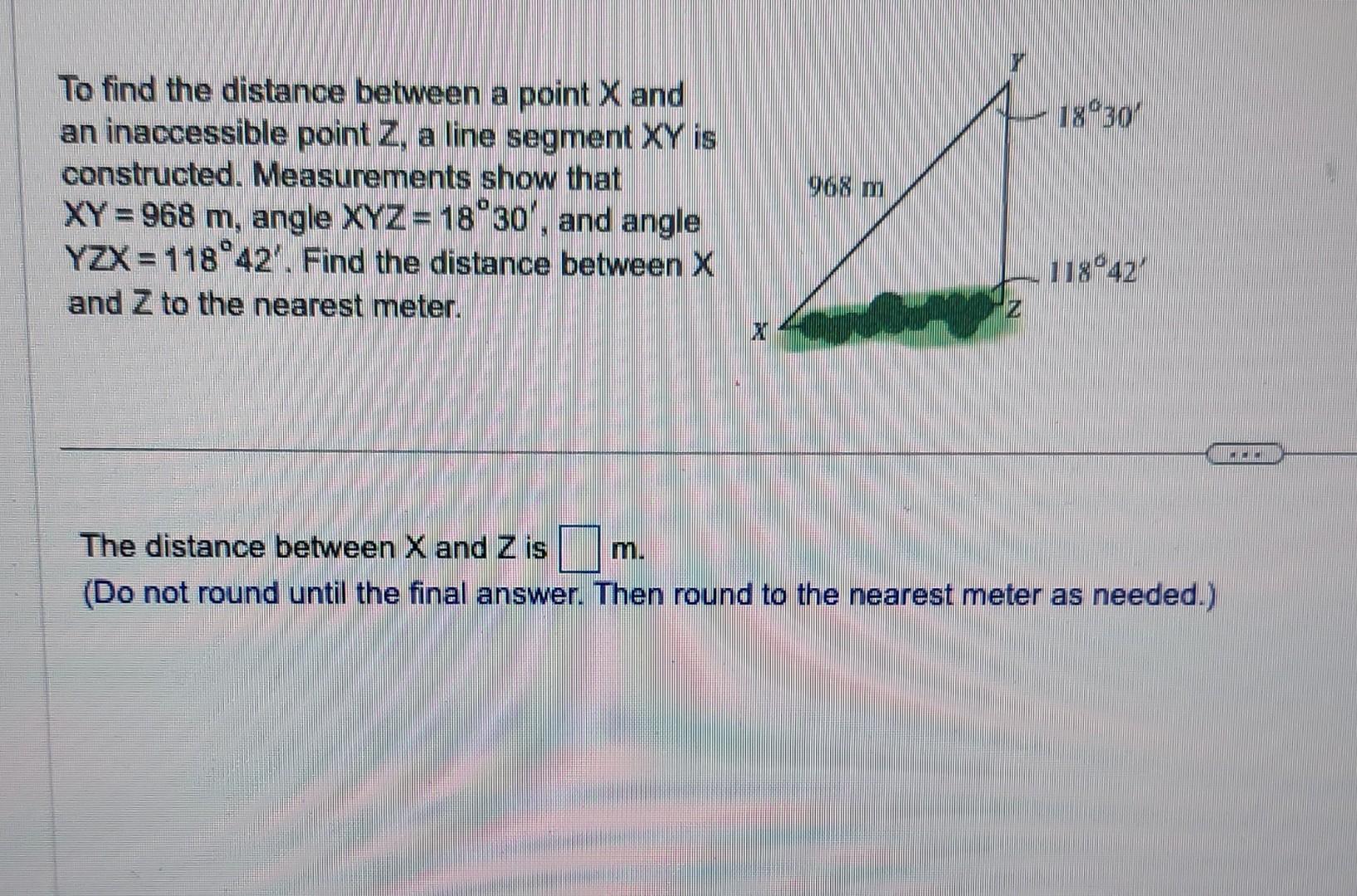 Solved To find the distance between a point X and an | Chegg.com