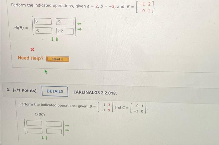 Solved Perform The Indicated Operations, Given A=2,b=−3, And | Chegg.com