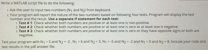 Solved 1 Write a MATLAB script file to do the following: 1. | Chegg.com
