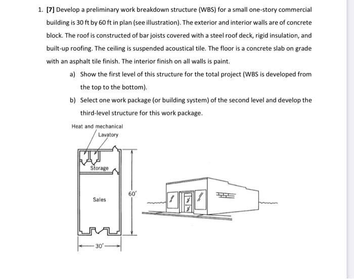 Solved 1. [7] Develop a preliminary work breakdown structure | Chegg.com