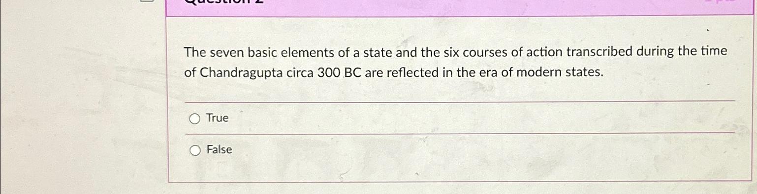 Solved The seven basic elements of a state and the six | Chegg.com