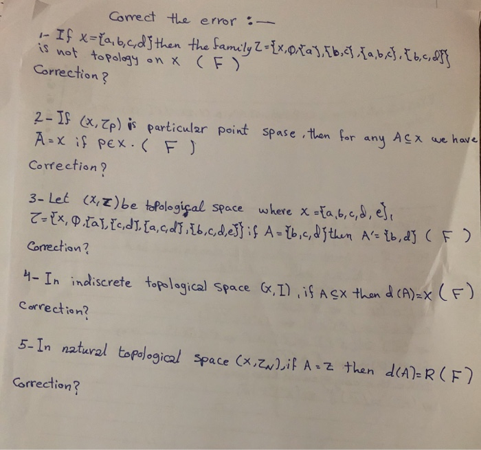 Solved Correct The Error :- - If X={a, B, C, D] Then The | Chegg.com