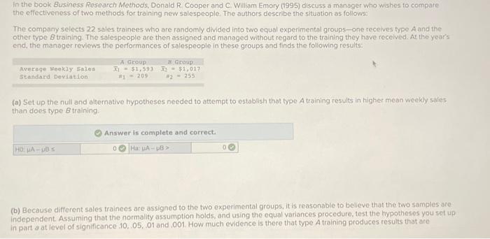 Solved In the book Business Research Methods, Donald R. | Chegg.com