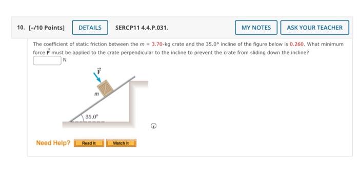 Solved The coefficient of static friction between the | Chegg.com