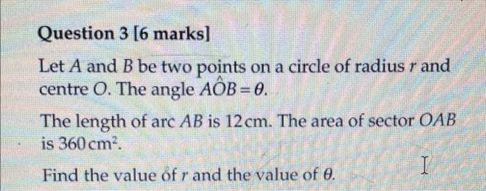 Solved Question 3 [6 marks] Let A and B be two points on a | Chegg.com