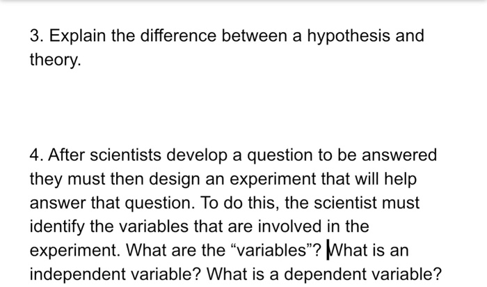 state the difference between hypothesis and experiment