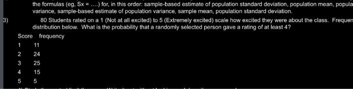 Solved the formulas (eg, Sx=…... ) for, in this order: | Chegg.com