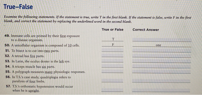 Solved please answer whether its true or false, if false | Chegg.com