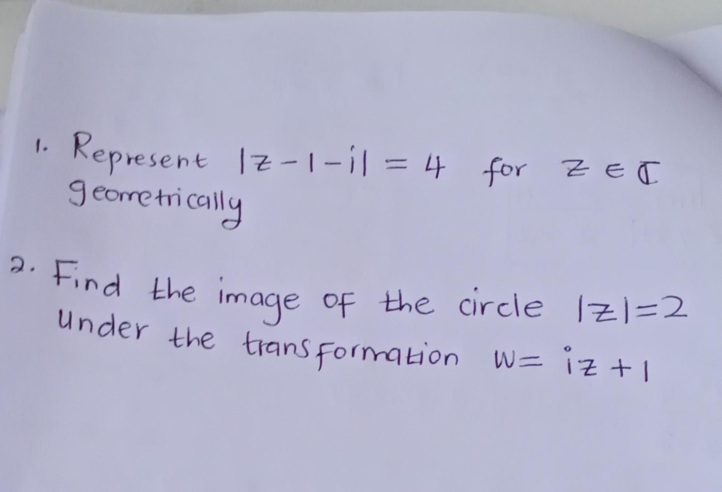 Solved 1 Represent Z 1 I 4 For Z In