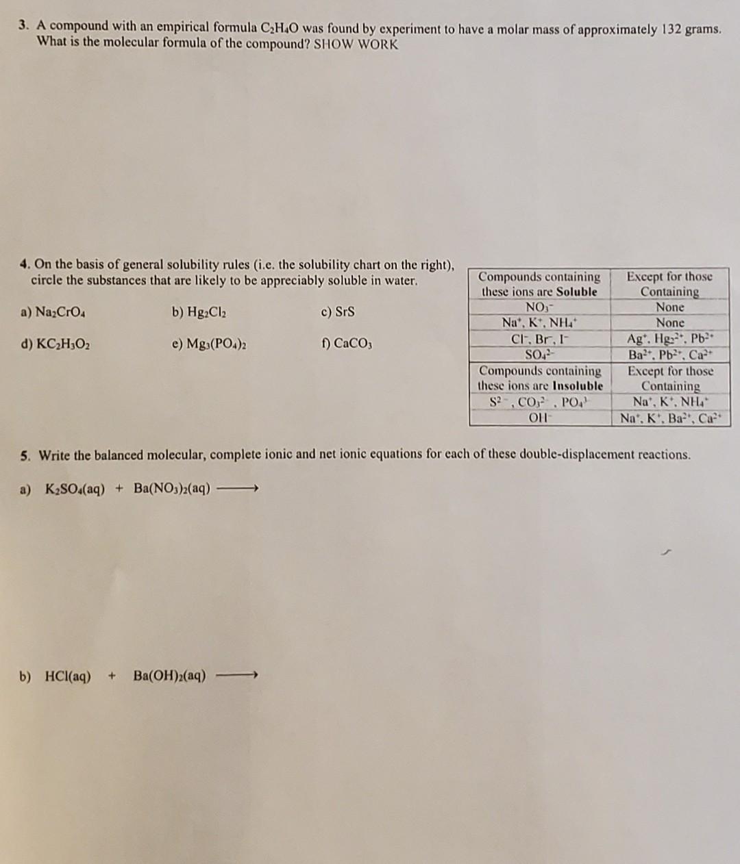 Solved 3. A compound with an empirical formula C2H4O was Chegg