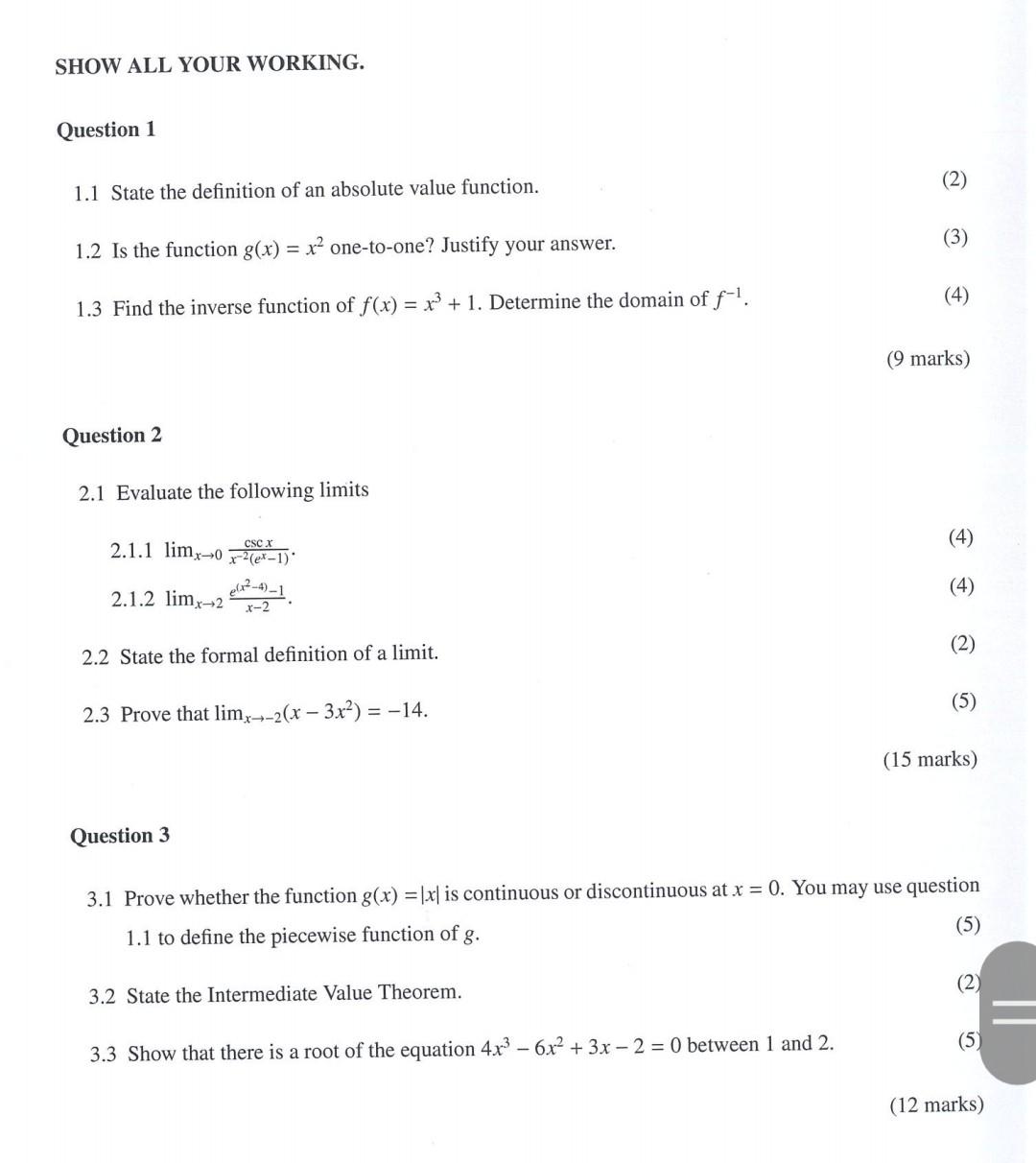 Solved 4.1 Prove the following from first principles: 4.1.1 | Chegg.com