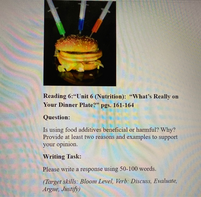 Solved Reading 6:“Unit 6 (Nutrition): “What's Really On Your | Chegg.com