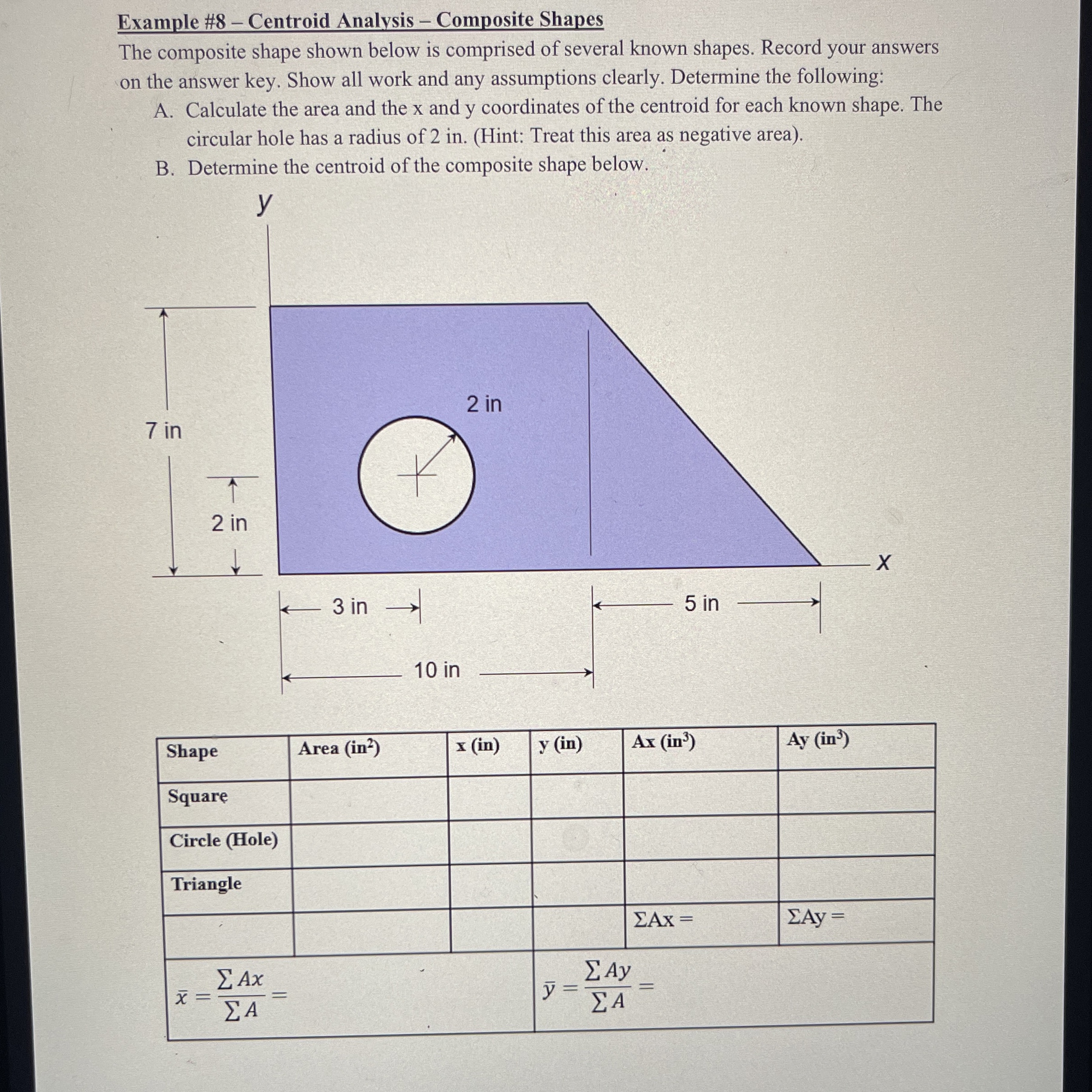 Solved Example #8 - ﻿Centroid Analysis - ﻿Composite | Chegg.com