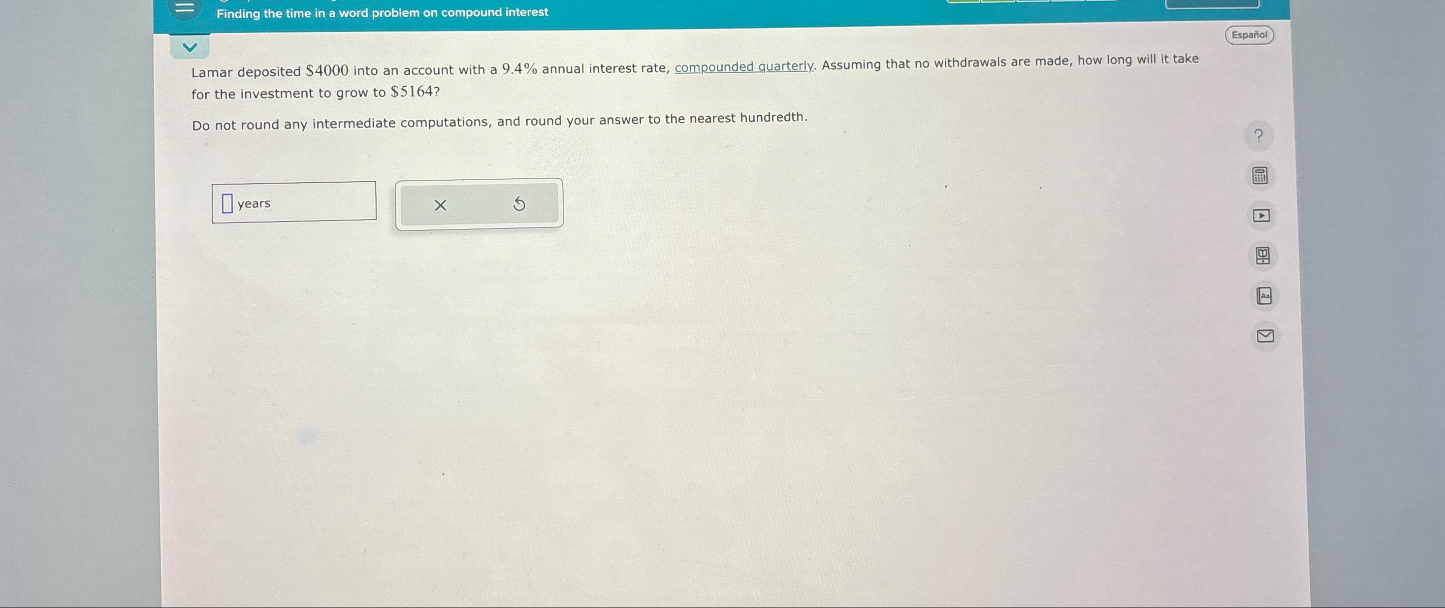 Solved Finding the time in a word problem on compound | Chegg.com